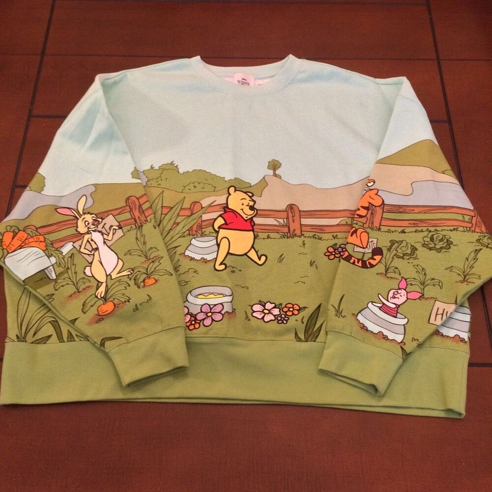 Disney Parks Embroidered Winnie the Pooh pullover sweatshirt oversized xl